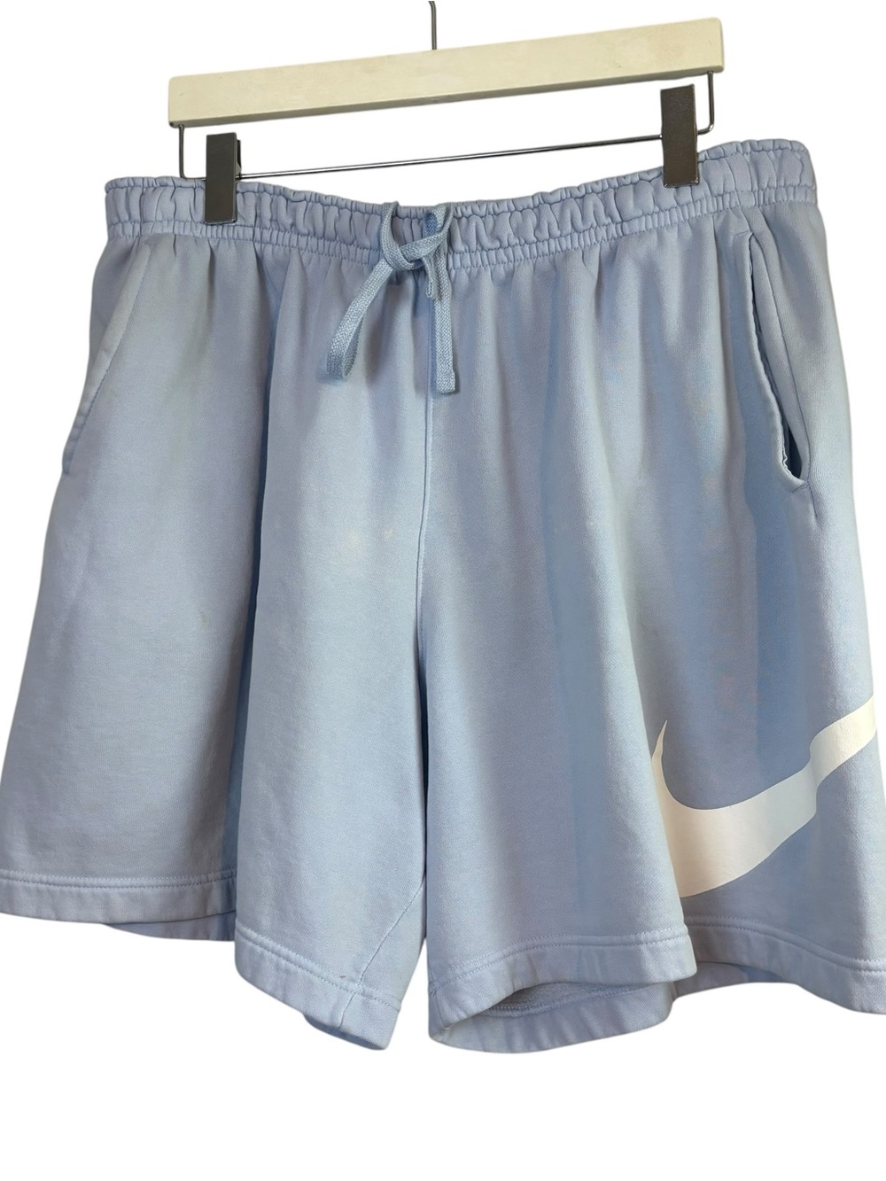 Nike Men's Club Brushed Fleece Graphic Shorts light blue cotton blend XXL
